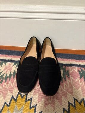 J. Crew Black Suede Penny Loafers